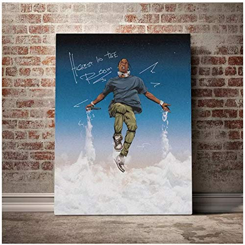 SDGW Travis Scott Poster Leinwand Malerei Poster Wandkunst Dekor Wohnzimmer Studie Home Dekoration Drucke Malerei-60X80Cm Kein Rahmen