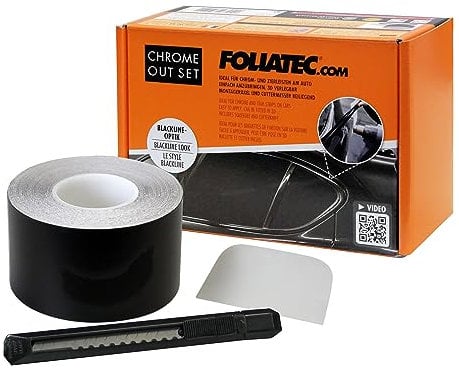 Foliatec Set 'Chrome Out' Noir Mattes - Bande de Feuille 5cm x 15m