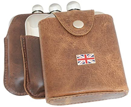 Union Jack Fastening Jacket 6oz Stainless Steel Hip Flask & Free Engraving 383