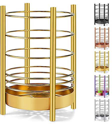 Porte-ustensiles De Cuisine Or Pour Comptoir De Cuisine, Pots à Ustensiles En Acier Inoxydable, Organisateur De Panier De Rangement Pour Ustensiles Avec Revêtement En Titane Or (Or /7.4''x5.2'')