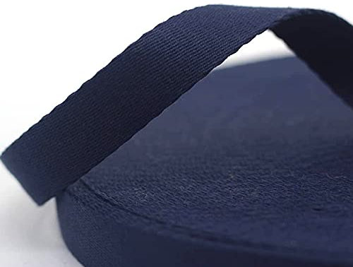 10 Yards Nähtechnik Köperband Baumwoll Schrägband Textilband Baumwoll Gurtband Nahtband für Taschen,Umhängetaschen,Handtaschen,Basteln Nähen DIY Handwerk,15 Farben und 5 breites(Navy blau,25mm)