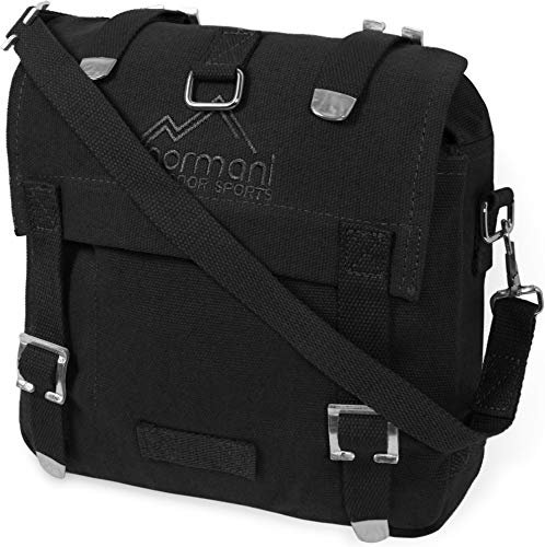 normani Motorrad Bike Satteltasche aus strapazierfähigem Canvas für Werkzeug oder Gepäck Farbe Schwarz