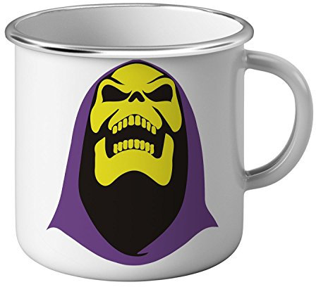Tasse, emailliert, Metall, Bild, Skeletor Head He Man Master Of The Universe