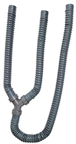Drainage Hose 3-Way Double Ended Wash Basin Sewer Drain Pipe 12x12x27 inch (30x30x70cm) (2 Female Direct Insertion)
