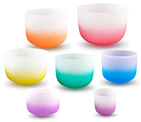 EIFINE 6-12inch Frosted Crystal Singing Bowl 7pcs Set