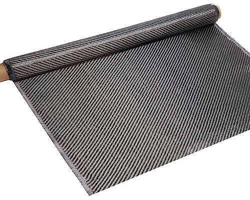 ARJSTY Kohlefaser-Geweberolle, 152 x 30 cm, reine Kohlefaserstoff, 2 x 2 Köper, 3 K, 220 g, für Autos zur strukturellen Verstärkung auf Betonwänden, Kellern, Booten (1 Rolle)