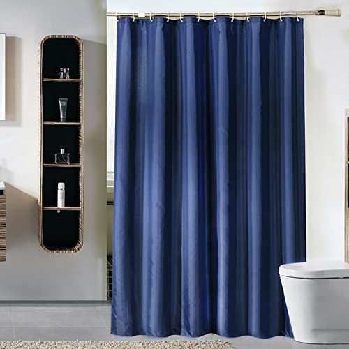 Rideau de Douche, 300x200cm, Moderne, Bleu Foncé, Polyester, Rideau De Baignoire Anti-moisissure avec Anneaux
