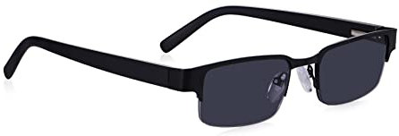Read Optics 2.0 Lesesonnenbrille für Herren, Halbrahmen-Metall, sofort tragbar, mattschwarz getönte Sonnenbrille, Federscharniere für bequemen Sitz. UV- und Sonnenschutz