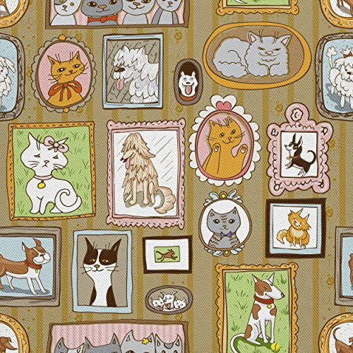 HEKO PANELS Stoff Oxford Wasserdichte Meterware Canvas-Stoff Polyester Stoff Zum Nähen Nähstoffe Dekostoffe Wasserabweisend Blickdicht Katzen Hunde 2 Meter 155 x 200 cm