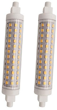QLEE LED R7S 12 vatios bombillas halógenas R7S T3 118mm 150W 220V J Tipo 4.65 pulgadas Bombilla de doble extremo para luz de paisaje Trabajo Seguridad Pared exterior Bombilla de inundación 2 Pack