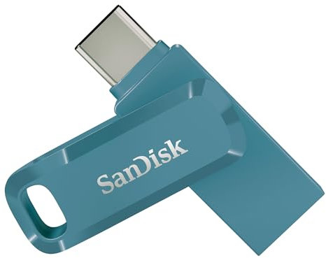 SanDisk Ultra Dual Drive Go 64GB Unità Flash (con Connettori USB reversibili di Tipo C e Tipo A, per Smartphone, Tablet, Mac e Computer, Fino a 300 MB/s, Chiavetta USB Type-C ) Navagio Bay