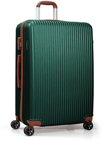 CALDARIUS Large Luggage | Durable Suitcases | Lightweight & Secure with Combination Lock | Smooth 4 Dual Spinner Wheels | Ideal Travel Bag & Luggage Sets (Dark Green, Large 28'')