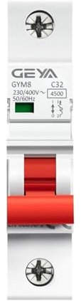 Piccolo interruttore automatico monofase MCB 220V 400V tipo C con certificato CE CB 4.5KA interruttore CA (Color : 32A, Size : 1 Pole C Curve)