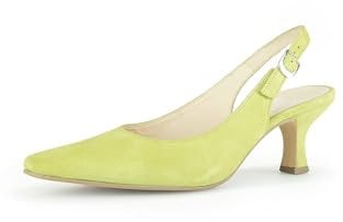Gabor Damen Slingpumps, Frauen Absatzschuhe,Slingback,Leder,knöchelriemchen,büro-Pumps,Office,bequem,elegant,high Heels,Limette,38 EU / 5 UK