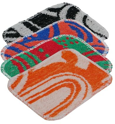 TURBO PRODUKTE TurboScrub 4er Set - Umweltfreundlicher Schwamm - 100% recycelte Baumwolle - Langlebig, Effizient & Vielseitig - Spülschwamm waschbar