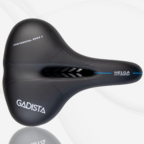 GADISTA France, Selle Velo Helga, Selle de Velo Ultra Confortable Fait Mains en Italie avec Technologie brevetée 3ZONE, Selle Ville, Velo Appartement ou électrique, Selle étanche pour Hommes Femmes