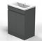 Skybathroom 600mm Bathroom Vanity Unit with Basin Sink Cabinet Unit Matt Grey 2 Soft Close Door Hinges Storage Furniture Rectangular