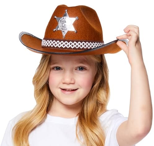 Amscan Cowboyhut für Kinder - Cowboy Hut für Faschingskostüm - Kinderkostüm Zubehör & Accessoire - Kinder-Einheitsgröße/One Size