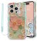 Micoden for iPhone 15 Pro Case Oil Retro Floral Print Curly Wave Silicone Case Aesthetic Fashion Flower Girls Women Phone Case with Strap for iPhone 15 Pro Mint Green