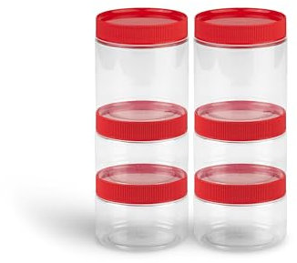 TOX Runddose 250 ml + 500 ml im Mix mit stabilem Schraubverschluss, aus Kunststoff (PET), vielseitig einsetzbar in Werkstatt, Büro und Hobby, 4 Stück 250 ml + 2 Stück 500 ml, 094900907