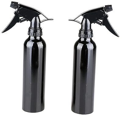 FRCOLOR Botella Rociadora Recargable Spray De Niebla 250ml Aleación De Aluminio Negro Para Jardín Camping Picnic