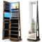 COSTWAY Schmuckschrank mit Spiegel, Schmuck Spiegelschrank mit verstellbaren LED-Leuchten, abschließbar, 360° drehbare Basis & großer Stauraum