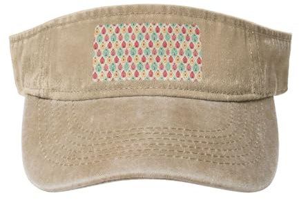 Marienkäfer-Sonnenhut mit Cartoon-Muster, stilvoller Denim-Sonnenhut für Alltag und Sport, Marienkäfer-Cartoon-Muster, L/Einheitsgröße