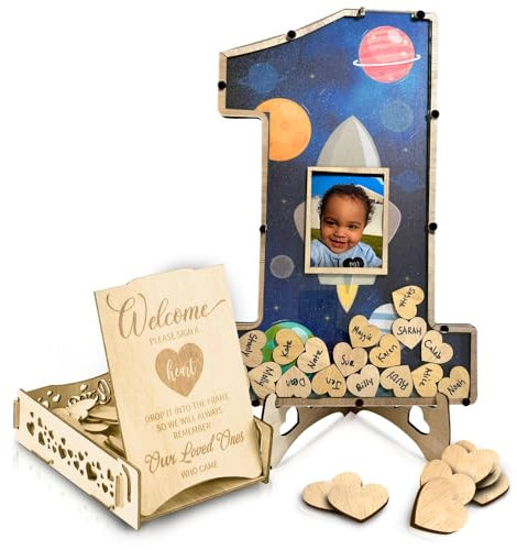 The Real Bossy Baby Gästebuch-Rahmen für den ersten Ausflug um die Sonne, 1. Geburtstag, Dekoration für Jungen, 1. Reise um die Sonne (erste Reise um die Sonne)