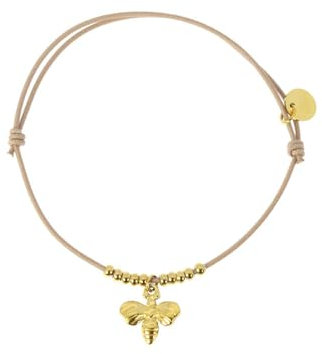 Les Cléias Bee Elastisches Armband aus Edelstahl, Bienen-Anhänger, Einheitsgröße, Edelstahl, Kein Edelstein