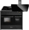 GURARI Elektro-Standherd GCH E 912 DF BL+GCH S 411 90 BL PRIME N, Elektro Standherd 90 cm mit 1-fach-Teleskopauszug, Doppelbackofen+Dunstabzugshaube 90 cm