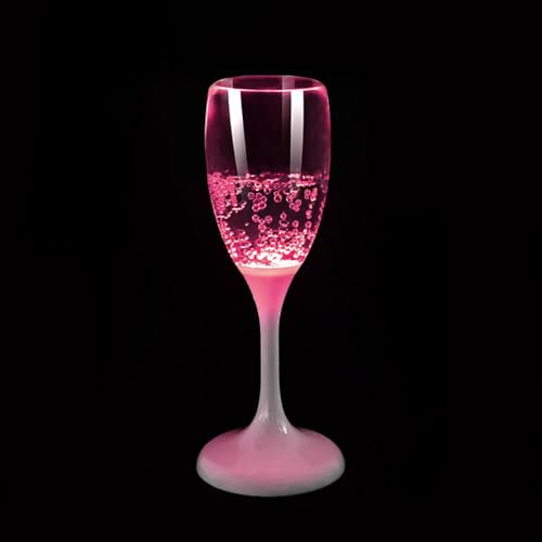 Ztexkee Luminous Champagne Glass,Classic Led Light Up Wine Champagne Flutes Colored Glowing Drinking Glasses for Wedding Birthday Christmas Halloween