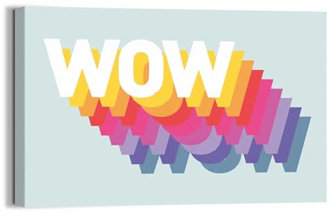 REINDERS Wandbild, Wow, Hobbyraum, Wandbild, Deko Poster, Wanddeko, Leinwand, Mehrfarbig, 20x30cm