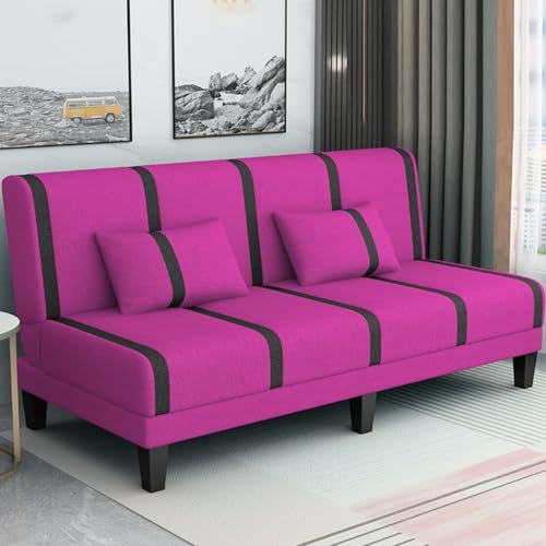 WEIDPHL Klappbares Schlafsofa, Futon-Polstercouch, Schlafsofa, Liegesofa, Klappbares Tagesbett Für Wohnzimmer, Eckschlafzimmer, Salon, Büro,Rose red