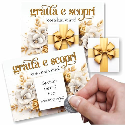 48 Biglietti GRATTA E VINCI per estetiste parrucchiere manicure negozio salone. Premio lotteria evento Vincita regali omaggi offerte sconti nuovi clienti. Buoni regalo fedeltà clientela (Mod. 1)