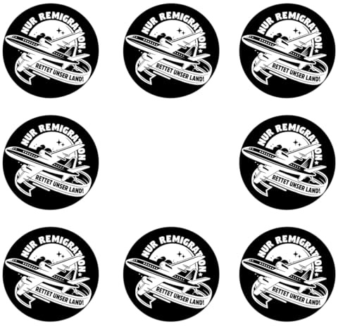 Sammys Shirt Store 192 Stück Aufkleber 4cm rund Nur Remigration rettet unser Land Sticker Sparpack gut haftend Aktiv Werden 4 cm