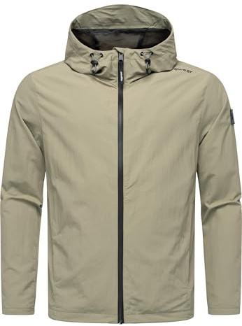 Ragwear Herren leichte Übergangsjacke kurze Sommerjacke mit Kapuze und wasserdichtem Reißverschluss Lewie YOUMODO Dusty Olive Gr. XL