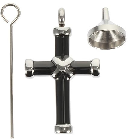 POPETPOP 1 Set Urnen Anhänger Halskette Urnen Für Asche Särge Kreuz Anhänger Tierasche Andenken Hundepfeifen Fische Tierasche Anhänger Gedenkasche Schmuck DIY Zubehör Schwarzer