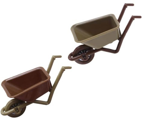 FONDOTIN 2stücke Miniatur Schubkarre Modell Deko Für Puppenhaus Und Mini-Garten Für Landschaftsgestaltung Und Kreative Projekte