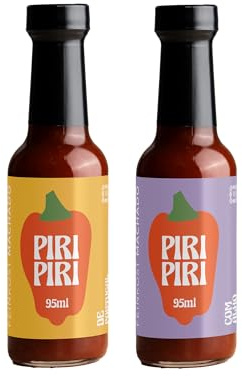 Feinkost Machado – 2er Set Piri Piri (je 95 ml) | Schärfe aus Portugal – Mit dem originalen Piri Piri Portugal & Piri Piri Knoblauch | Feurige Chilisaucen für Marinaden, Dips & Würze
