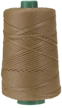 YELARXI Polyester Macrame Cord, 3mm x 219 Yards Polypropylene Macrame Cords Braided Craft Crochet Bag Rope Yarn Fit for DIY Wall Hangers Hats Purses Rug Knitter - (Light Khaki)