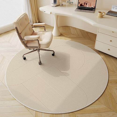 Runde Bürostuhl-Matte für Hartholzböden, Vintage-Teppich im französischen Stil, rutschfest, niedriger Flor, Mehrzweck-Teppich für Schlafzimmer, Wohnzimmer, Arbeitszimmer, Schreibtisch, Teetisch