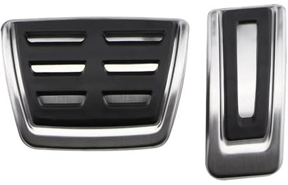 Pedalkappen Für Skoda Für Octavia 5E Für Rapid Für Superb IV Für Karoq Edelstahl Auto Pedale Kraftstoff Bremspedal Abdeckung Set Pedalauflage(AT)