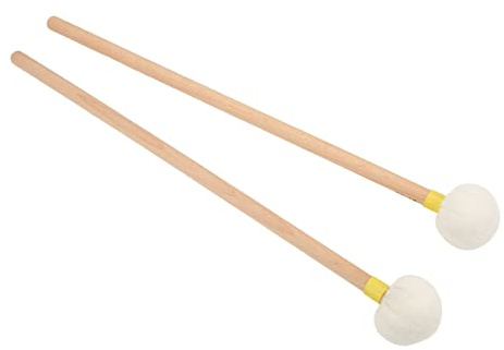 Munefe 2PCS Drum Mallet Kit, Timpani Maldrieten, Marschtrommel für Basstrommel, Timpani -Trommel, Snare -Trommel usw. (Yellow)