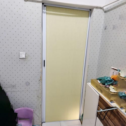 IBOWZ Porte coulissante, Porte accordéon coulissante Jaune sur Mesure, Porte de Placard Pliante, accordéon intérieur, nid d'abeille, Division de pièce