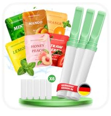 S2.0 3 Flavoured Air Inhaler with 30Pcs Mix-Flavoured Filters Anxiety Relief Habit Replacing Breathing Stick,Orange, Mint, Strawberry, Mango, Peach, Lemon Flavoured Filters