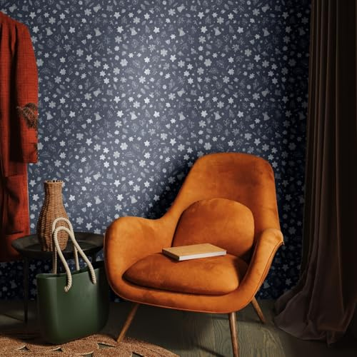 Sticky Back Plastic Dark Blue Stars Wallpaper Peel and Stick Worktop Vinyl Covering Kitchen Bathroom Bedroom Furniture Art Deco Self Adhesive Wallpaper 45x300 cm/2 roll