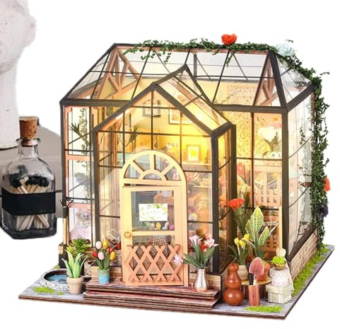 Kit Maison de Miniature - Kit De Construction De Mini Serre 3D - Modèle Décoratif Étagère Chambre pour Adolescents et Adultes | Décoration Halloween Noël