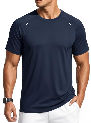 TACVASEN Sport Tshirts Herren Atmungsaktiv Schnelltrocknend Funktionsshirt | Kurzarm Laufshirt, Herren Wandershirt, Sommer Gym Shirt, Tennis Shirt, T-Shirt Herren