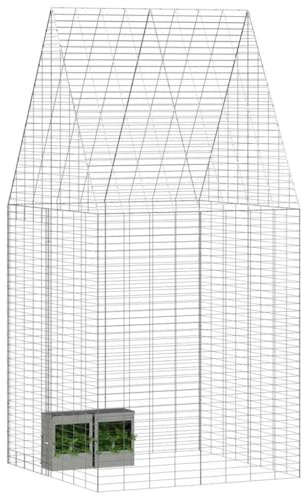 vidaXL Hasenkäfig Silber 100 x 100 x 210 cm Verzinkter Stahl