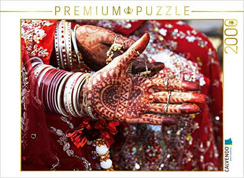 CALVENDO Puzzle Henna - Punjabi Braut 2000 Teile Puzzle quer | 2000 Teile Lege-Größe 90 x 67 cm Foto-Puzzle für glückliche Stunden